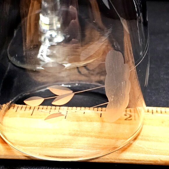 2 Princess House Heritage Juice Glasses 5" crystal etched 4oz vtg floral stemwar - Picture 6 of 6